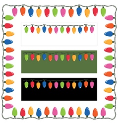 Christmas lights frame vector image
