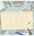 School timetable template and background vector image