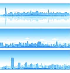 Cityscapes silhouettes background vector image
