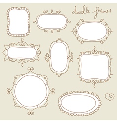 Doodle frame set vector image