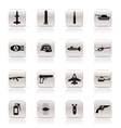 Simple weapon and war icons vector image