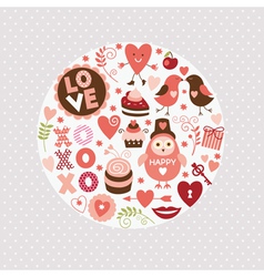 Set of Valentines Day elements vector image