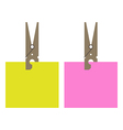 Clothes peg and stick notes vector image