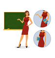 Female teacher with blackboard vector image
