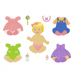 Baby girl vector image
