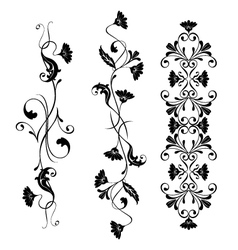 Set swirling decorative floral elements Set swirling decorative floral elements vector image