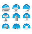 Bathroom and toilet web icon set vector image