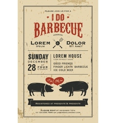 Vintage I Do Barbecue wedding invitation card vector image