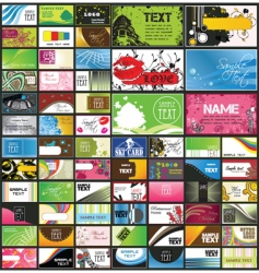 Set of 66 business cards vector image