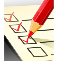 Pencil write tick on document vector image