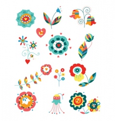 Whimsical flowers vector image