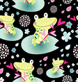 Texture of love frogs vector image
