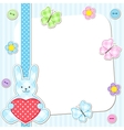 Blue rabbits cards vector image