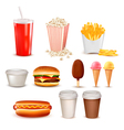 Big group of fast food products vector image