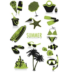 Summer silhouettes vector image
