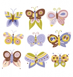 Butterfly collection vector image