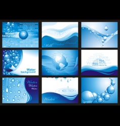 Set of water backgrounds vector image