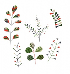 Set of decorative plants vector image