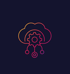 Cloud storage settings hosting icon Royalty Free Vector