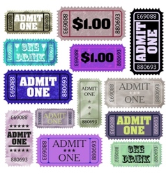 Admission tickets set vector image