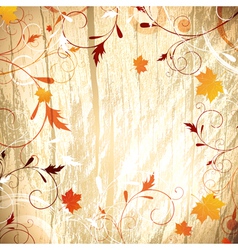 Autumn wooden background vector image