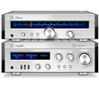 Analog Music Stereo Audio Amplifier and Tuner vector image