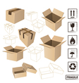Cardboards with symbols set vector image