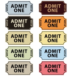 Old fashioned cinema tickets set vector image