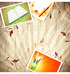 Vintage wooden education background vector image