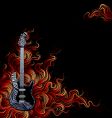 Guitar on fire vector image
