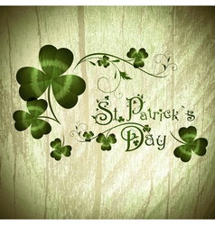StPatrick day greeting with shamrocks vector image