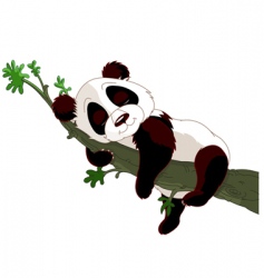 Panda sleeping on a branch vector image