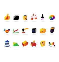 Colorful business finance and legal icons vector image