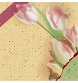 Card with beautiful red tulips polka dot EPS 10 vector image