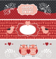 Valentine Day horizontal banners vector image