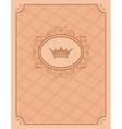 Vintage background with floral frame and crown - vector image