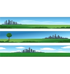 Cityscapes silhouettes background vector image