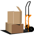 Industrial forklift with a load of the boxes Industrial forklift with a load of the boxes vector image