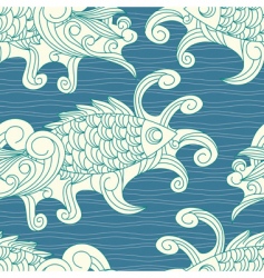 Pattern with koi carp vector image