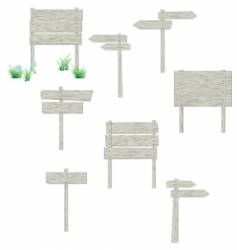 Wooden signposts old vector image