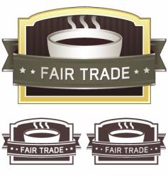 Fair trade coffee label vector image