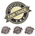 Certified fair trade label vector image