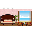 Luxury interior of resort hotel room with outlet vector image