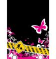 Pink floral construction vector image