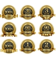 Set of 100 guarantee golden labels vector image