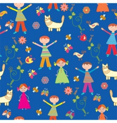 Children's wallpaper pattern vector image