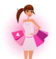 Shopper shopping girl vector image