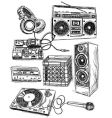 Sketchy music elements vector image