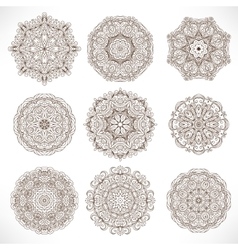 Set Mandalas Round Ornament Pattern vector image