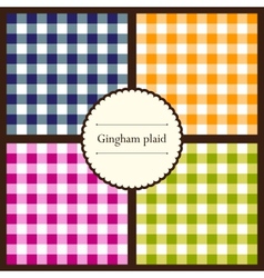 Set of gingham plaid patterns vector image